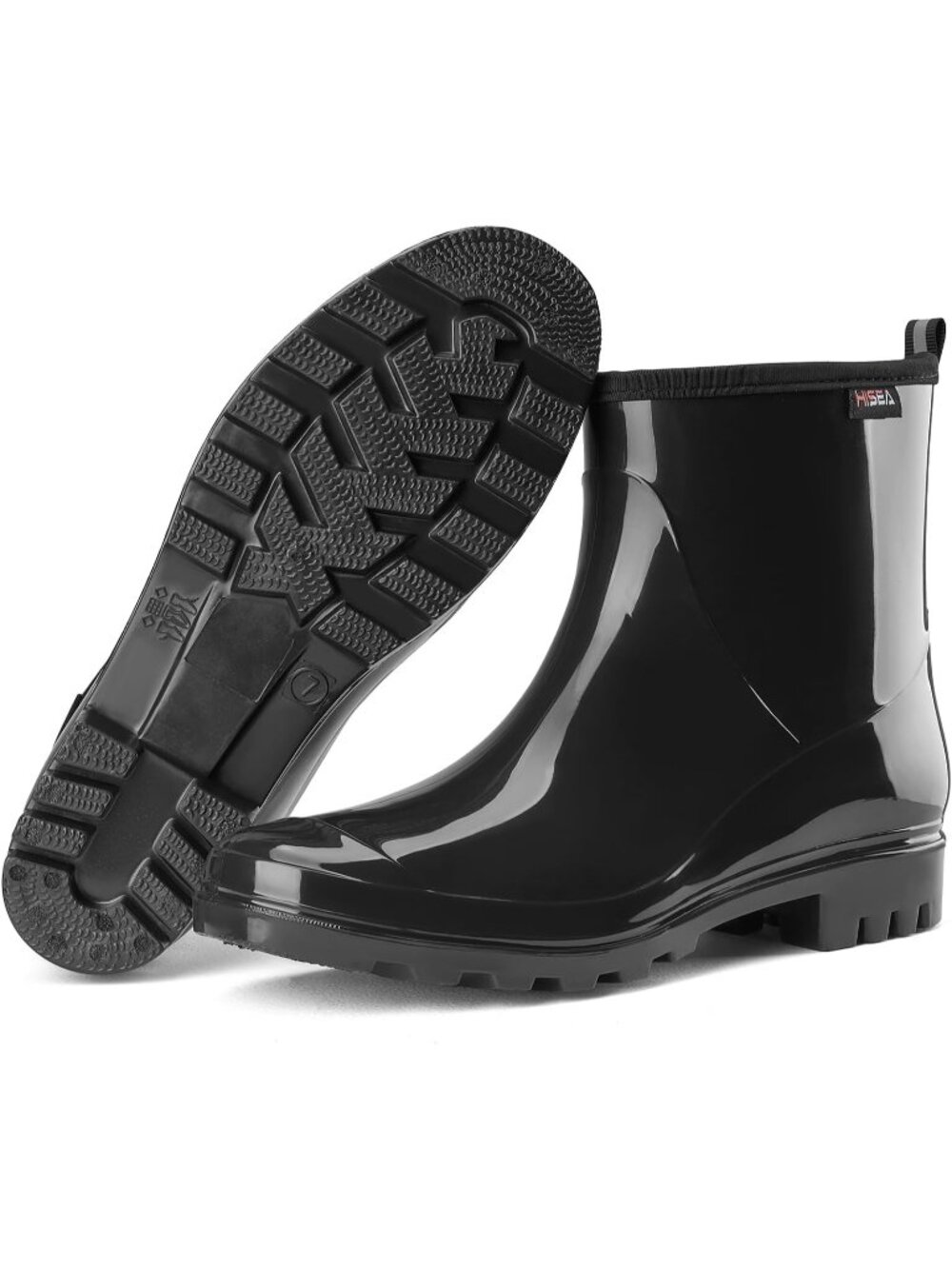 Women's Black Lightweight Ankle Garden Short Mud Waterproof Flexible Rain Boots